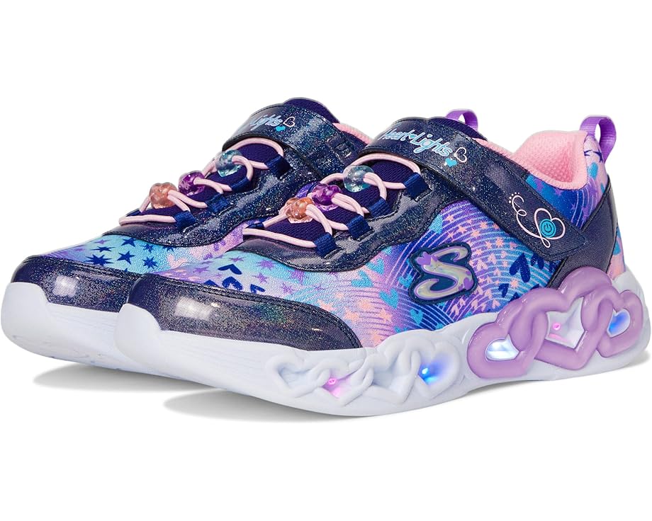 

Детские кроссовки SKECHERS KIDS Infinite Heart Lights - Heart Jewels 303261L (Little Kid/Big Kid), Navy/Multi