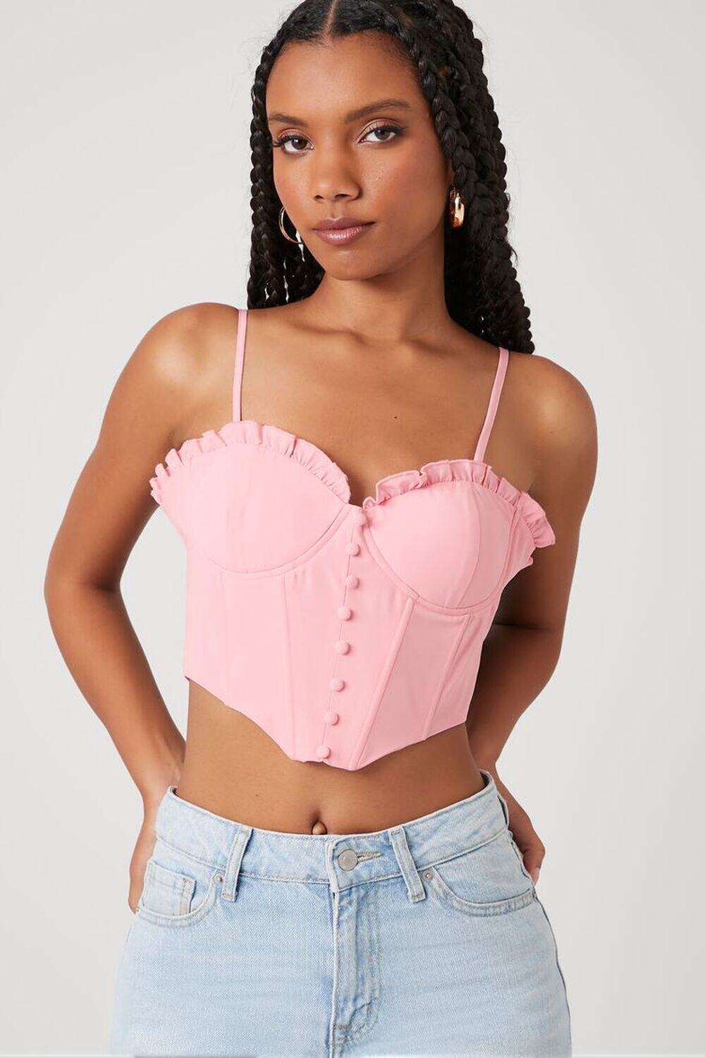 

Укороченная майка-бюстье Forever 21, розовый