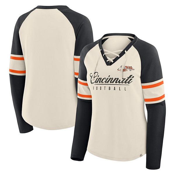 

Женская футболка с длинным рукавом и v-образным вырезом Cincinnati Bengals Hometown Gridiron Hero Fanatics