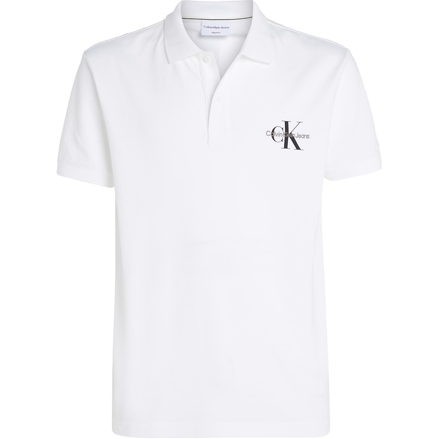 

Футболка поло с вышитым логотипом Calvin Klein, белая