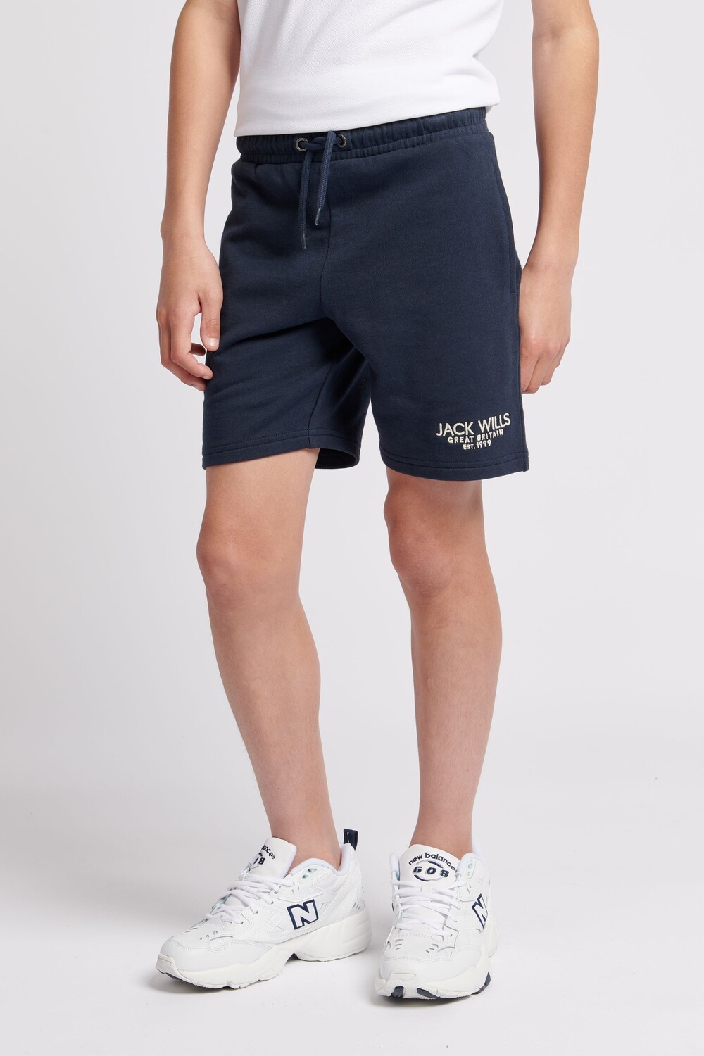 

Шорты для мальчиков из 100% хлопка с петлевой спинкой Jack Wills, синий