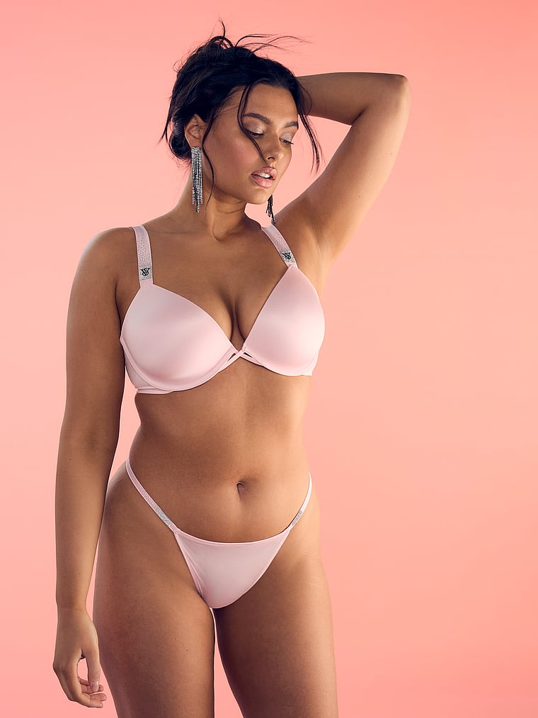 

Бюстгальтер-Полуторка с глубоким вырезом и легкой подкладкой, с блестящими бретельками Very Sexy, shine strap angel pink