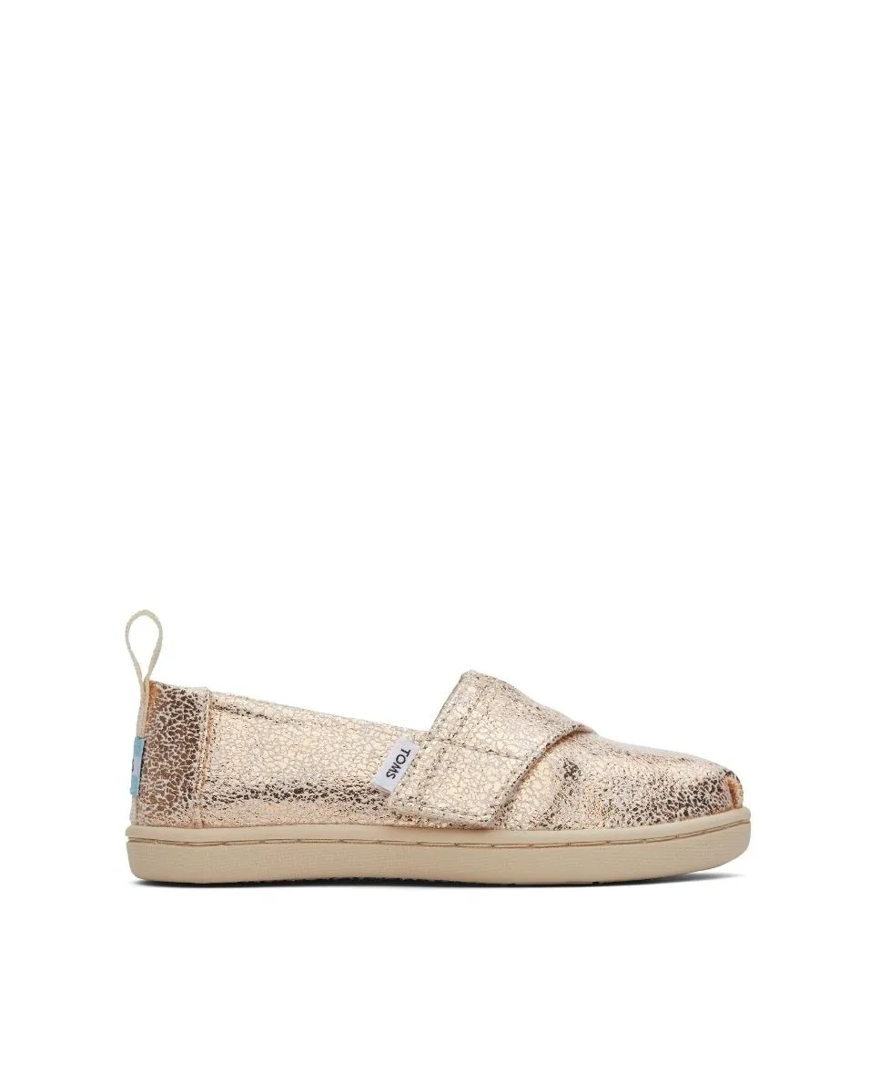 

Детские парусиновые эспадрильи серебристого цвета Toms, золотой