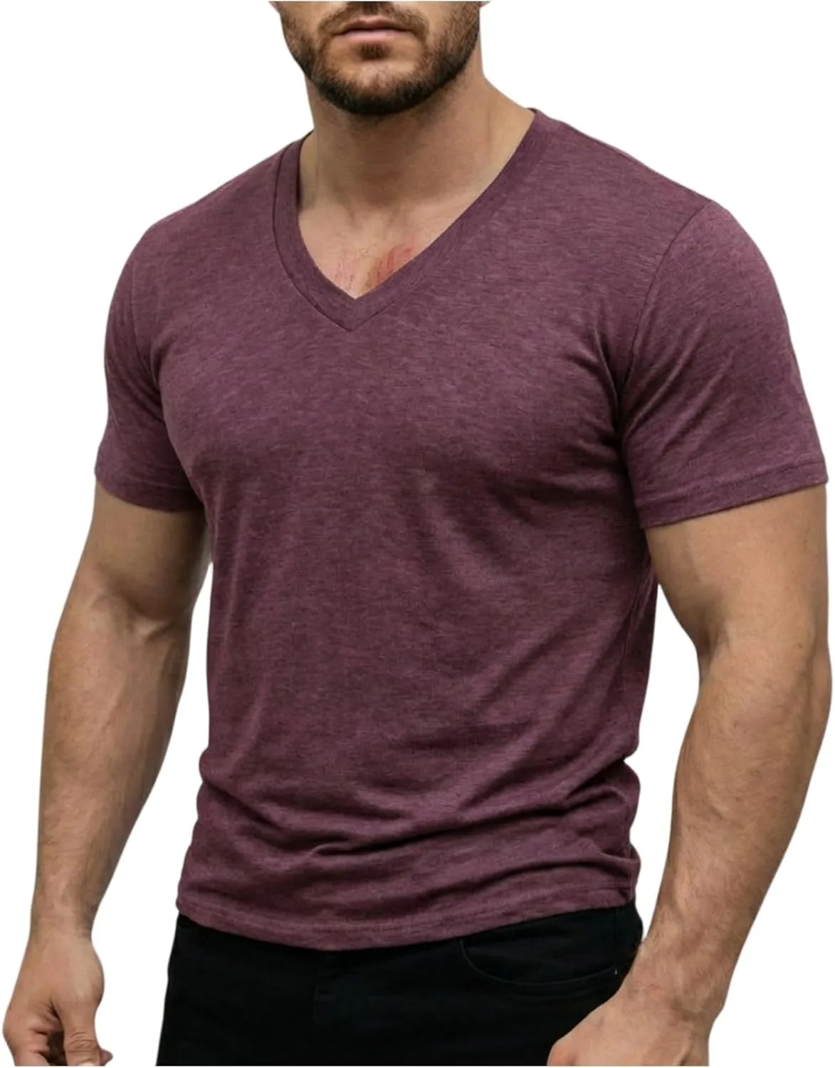 

Мужская футболка с V-образным вырезом Casual Vintage HYYGOCCTV