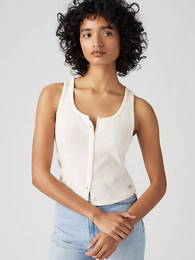 

Женская майка-топ Pointelle из сухих товаров Levi's, цвет Gardenia - White