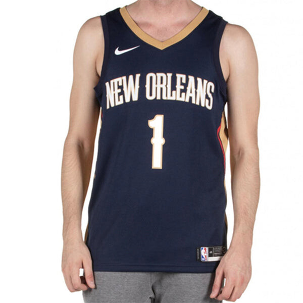 Футболка nba zion williamson баскетбольная спортивная майка sw fan edition new orleans pelicans 1 Nike, синий — фото 3