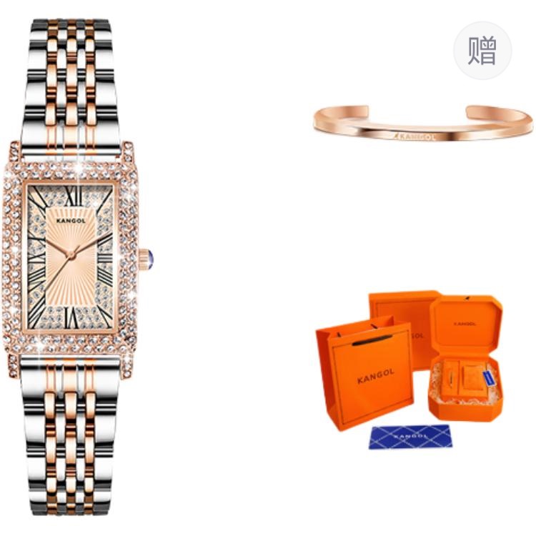 

KANGOL Часы Trendy Sports Students Women's Watch Quartz Movement Metal Strap Watch Women's Watch Gold Dial