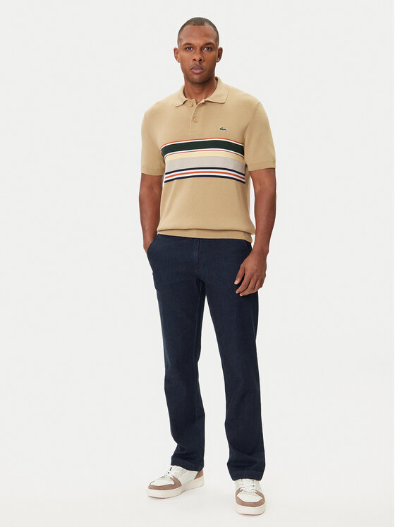 Поло regular fit AH5200 Lacoste, бежевый — фото 2