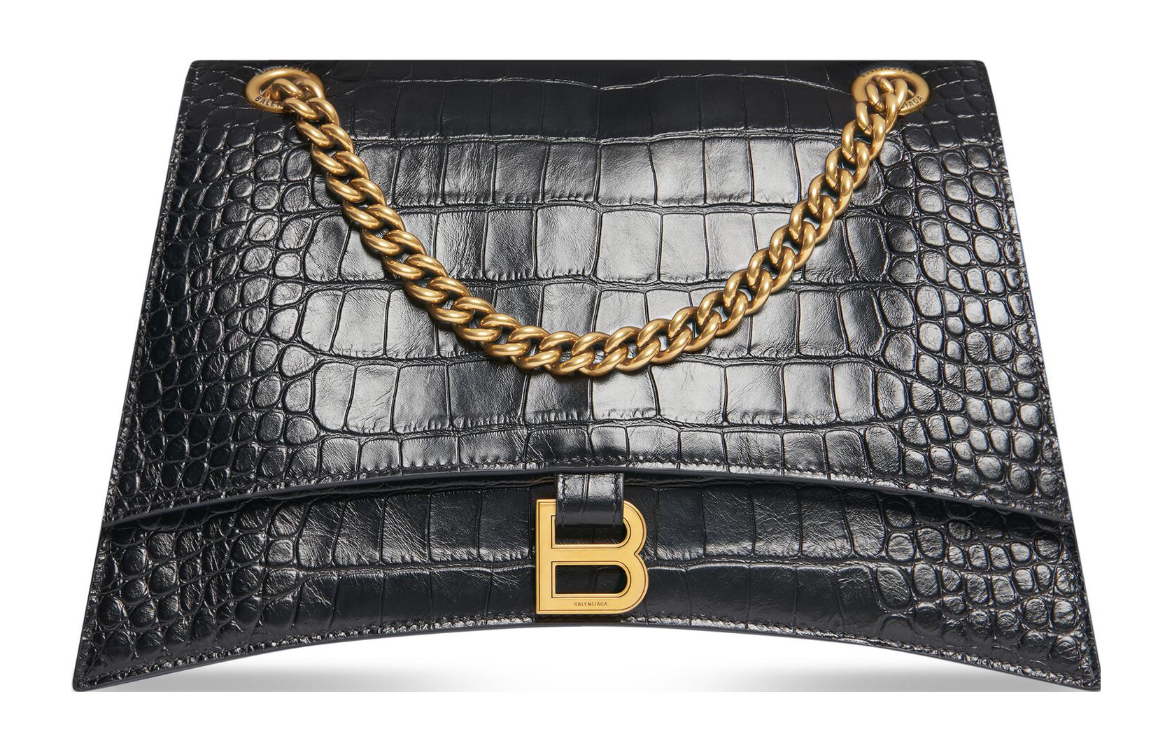 

Balenciaga Сумка-кошелек среднего размера с крокодиловым принтом черная