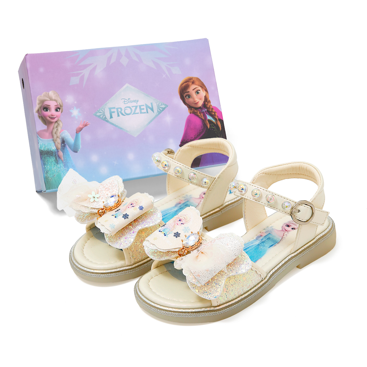 

Детские сандалии Frozen Series с амортизацией, износостойкие, низкие, для детей от 3 до 7 лет Disney, бежевый
