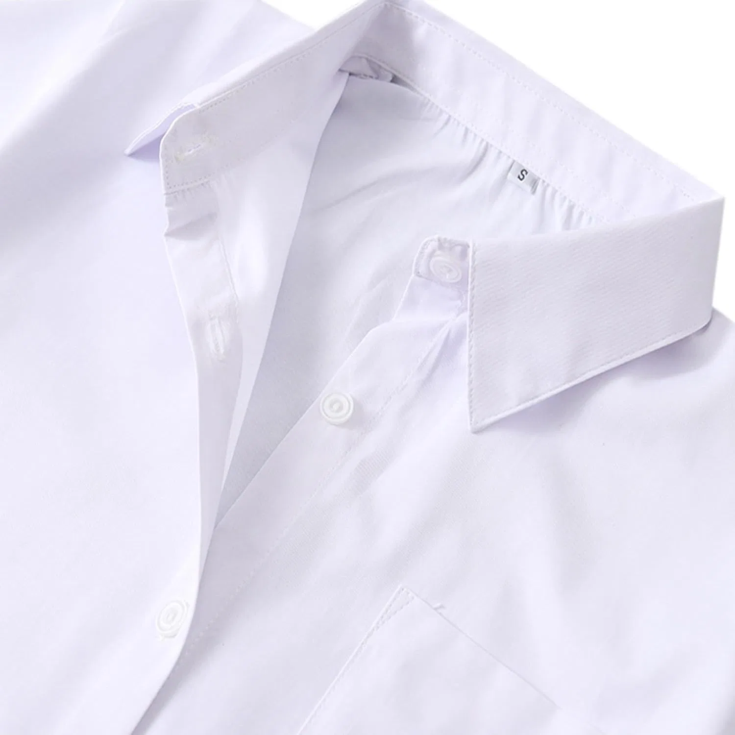 Блуза, полуприлегающая, Short Sleeve, Regular Collar, белый — фото 4
