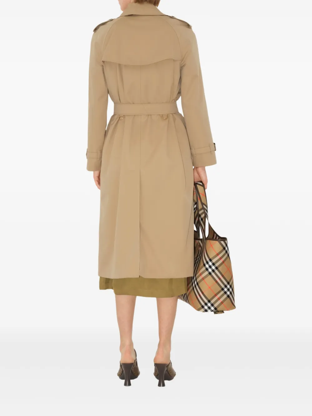 Тренч Burberry Waterloo Heritage с поясом, двубортный, бежевый — фото 4