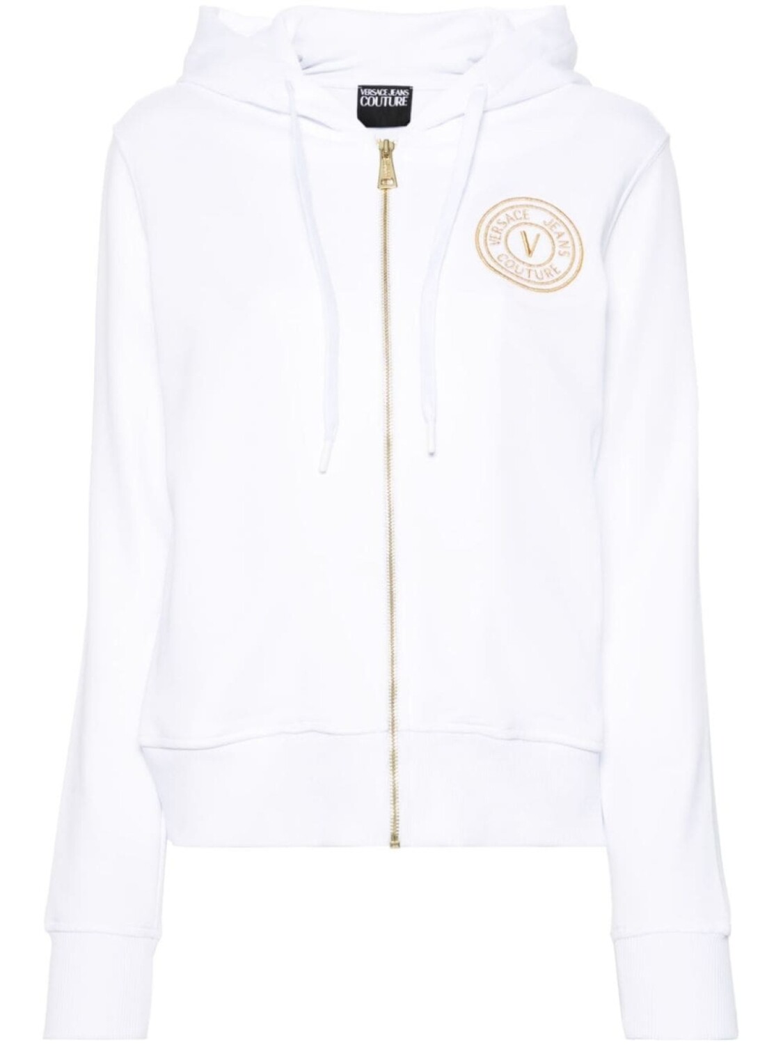 

Versace Jeans Couture худи на молнии с вышитым логотипом, белый