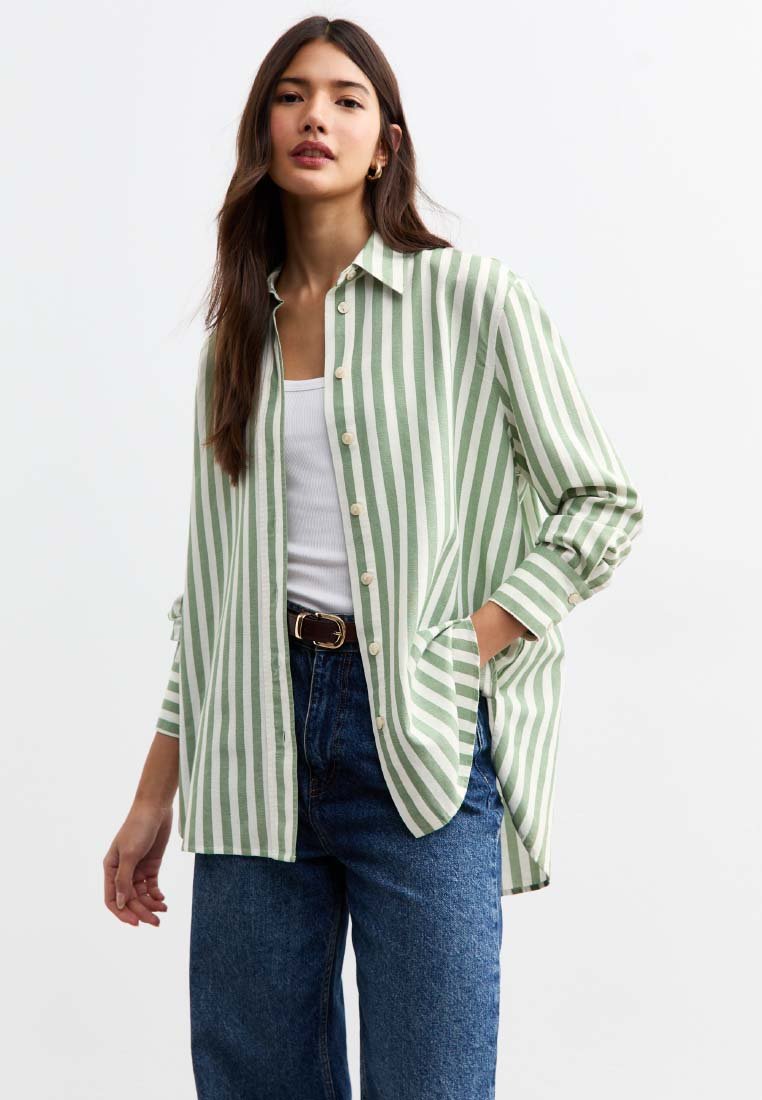 

Блузка на пуговицах LOOK LONG SLEEVE New Look, зеленый