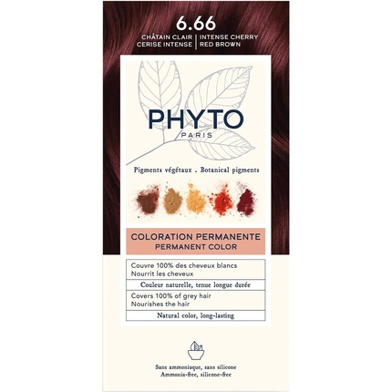 

Стойкая краска для волос Paris Permanent Coloration 666, оттенок Intense Cherry Light Brown. Phyto