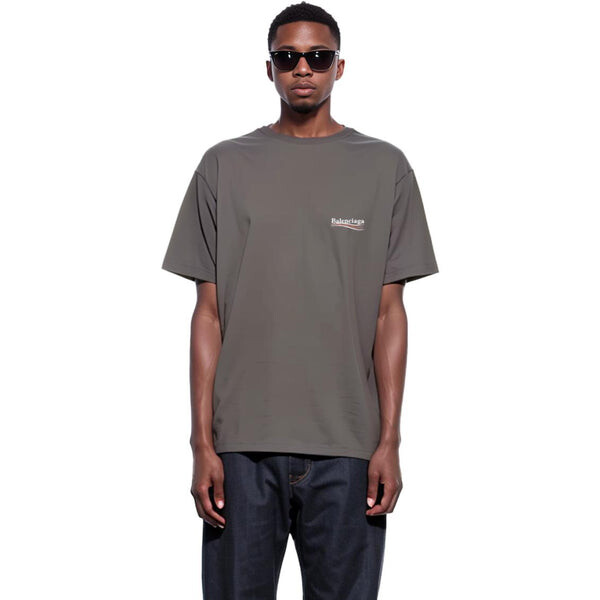 Футболка political campaign t-shirt large fit 'grey' Balenciaga, серый — фото 4
