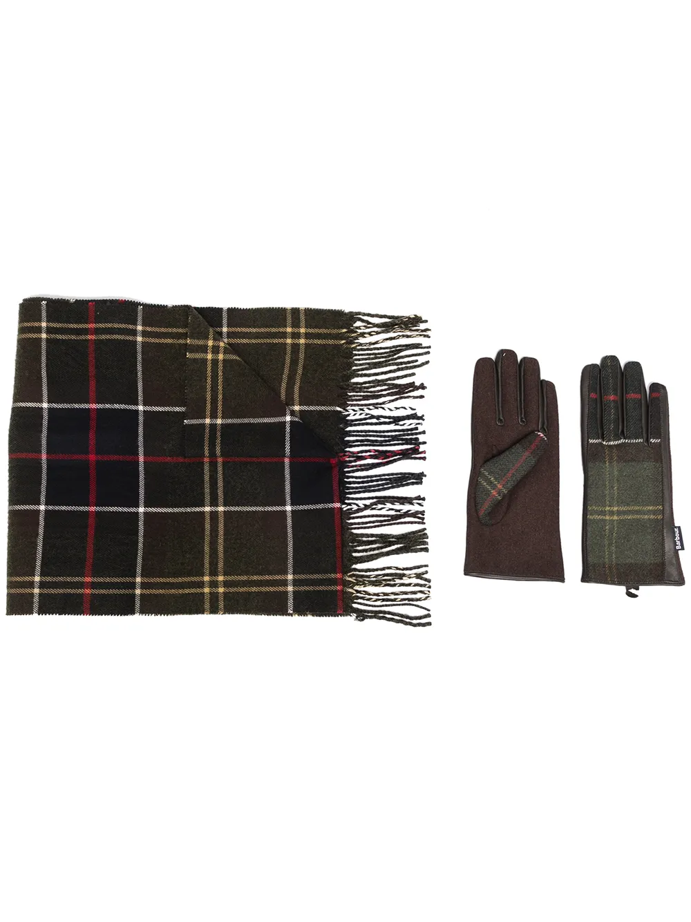 

Шарф в клетку Barbour, зеленый
