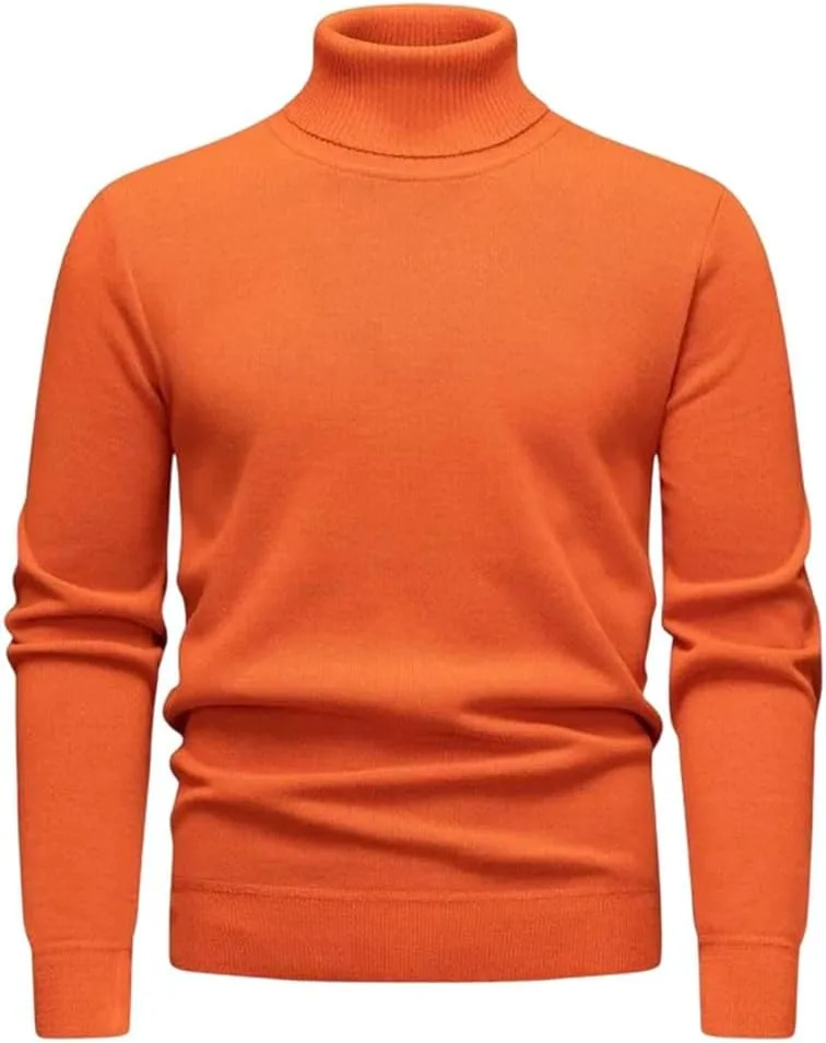 

Мужской свитер водолазка slim fit с длинным рукавом, мягкий, однотонный