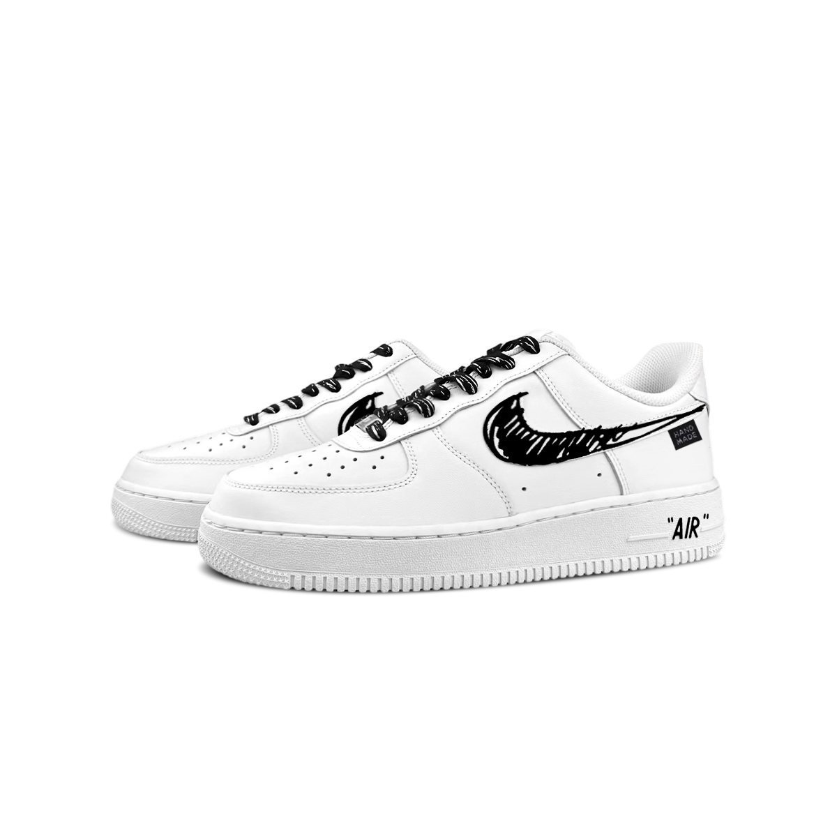 Nike Кроссовки для скейтбординга Air Force 1 Shadow Abrasion Resistant Low top Unisex Black White — фото 4