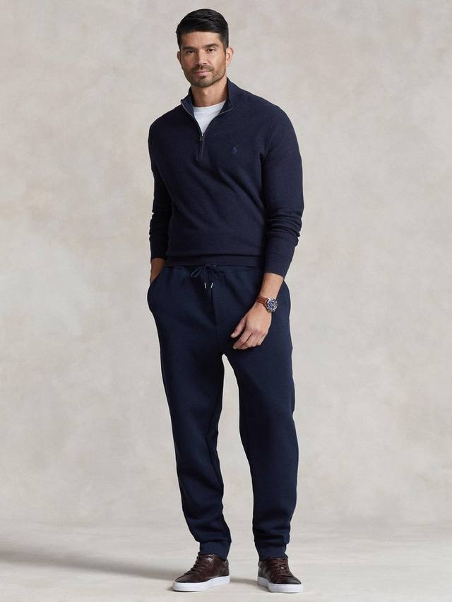Большой и высокий полузастёгивающийся хлопковый джемпер Ralph Lauren, Navy — фото 4
