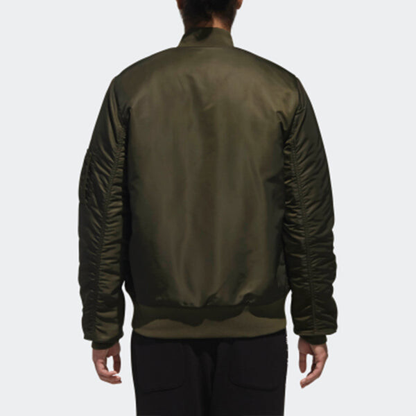 Куртка adidas Neo GRAPHICS BOMBER Army Green Mens Running Jas Sport Kleding Wind-proof Hoodies Comfortable, зеленый — фото 4
