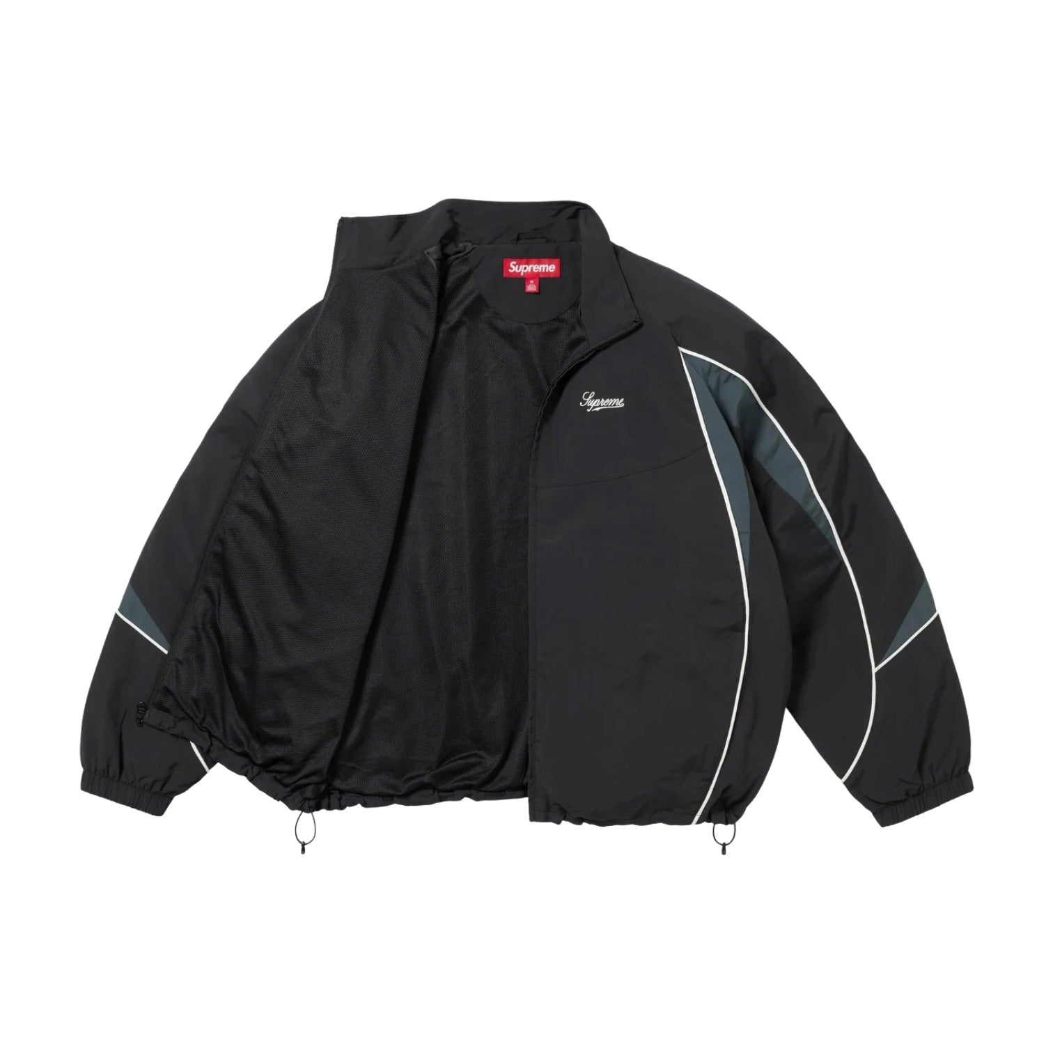 Спортивная куртка Supreme FW25 с контрастной окантовкой, черная — фото 2