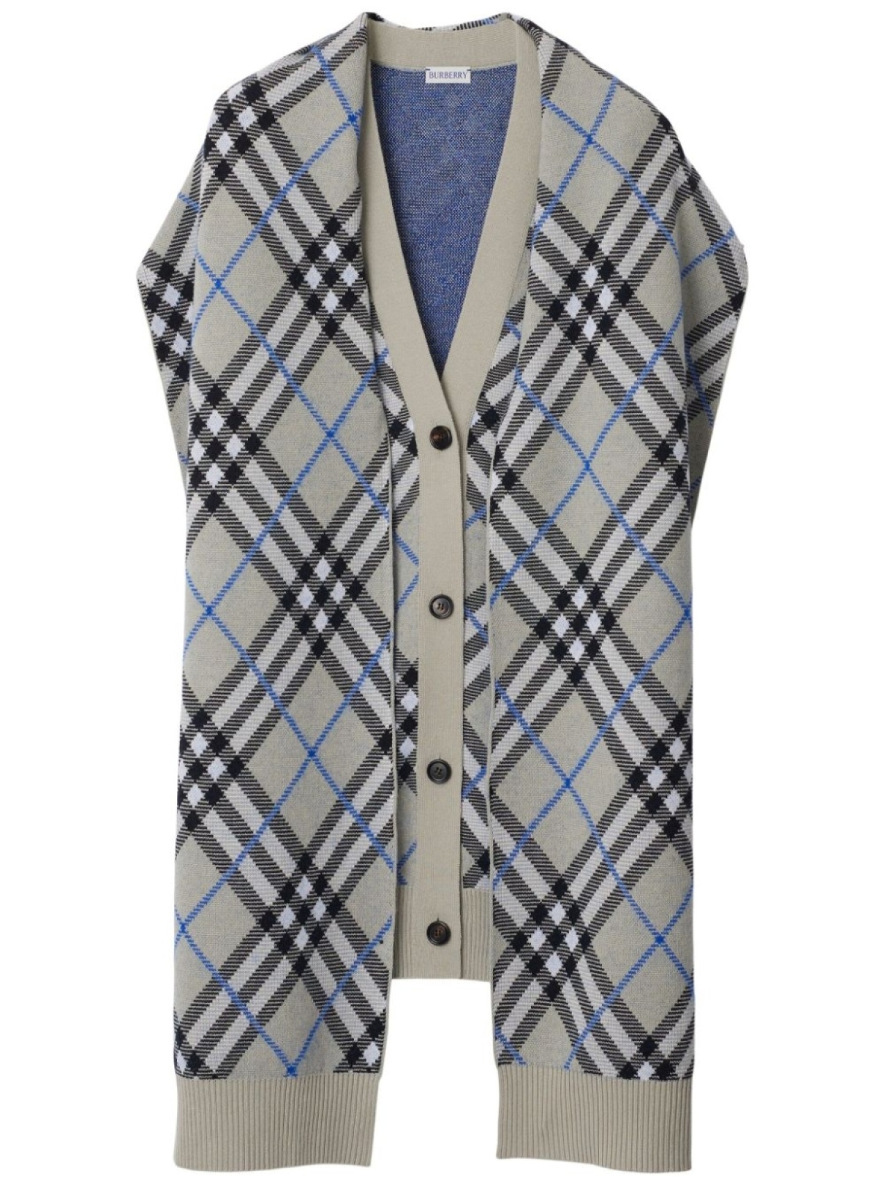 

Burberry комплект из кардигана и шарфа в клетку, нейтральный цвет