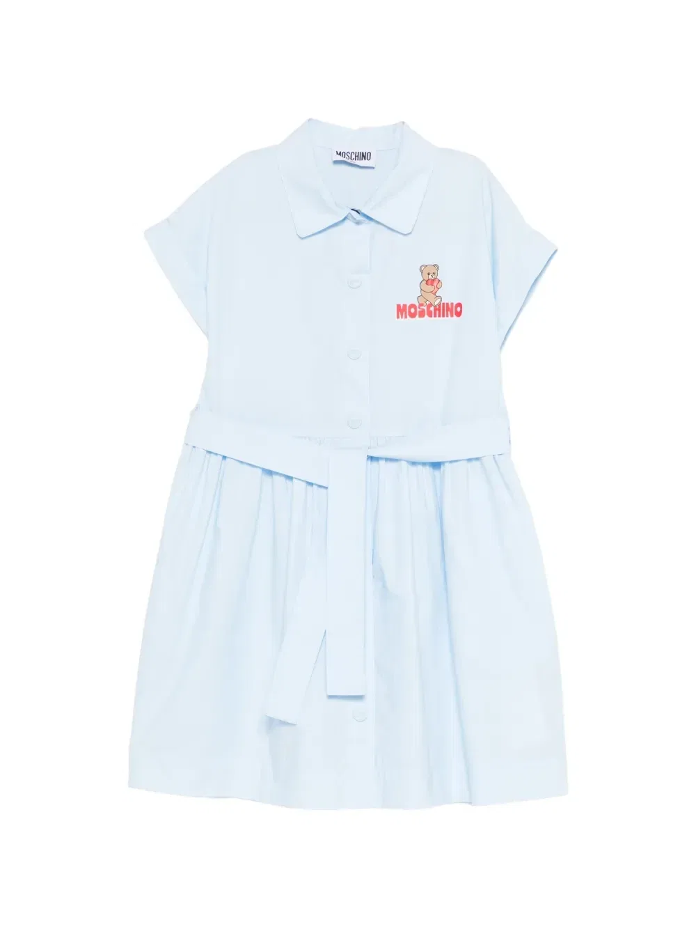 Платье с принтом мишек и поясом Moschino Kids, синий