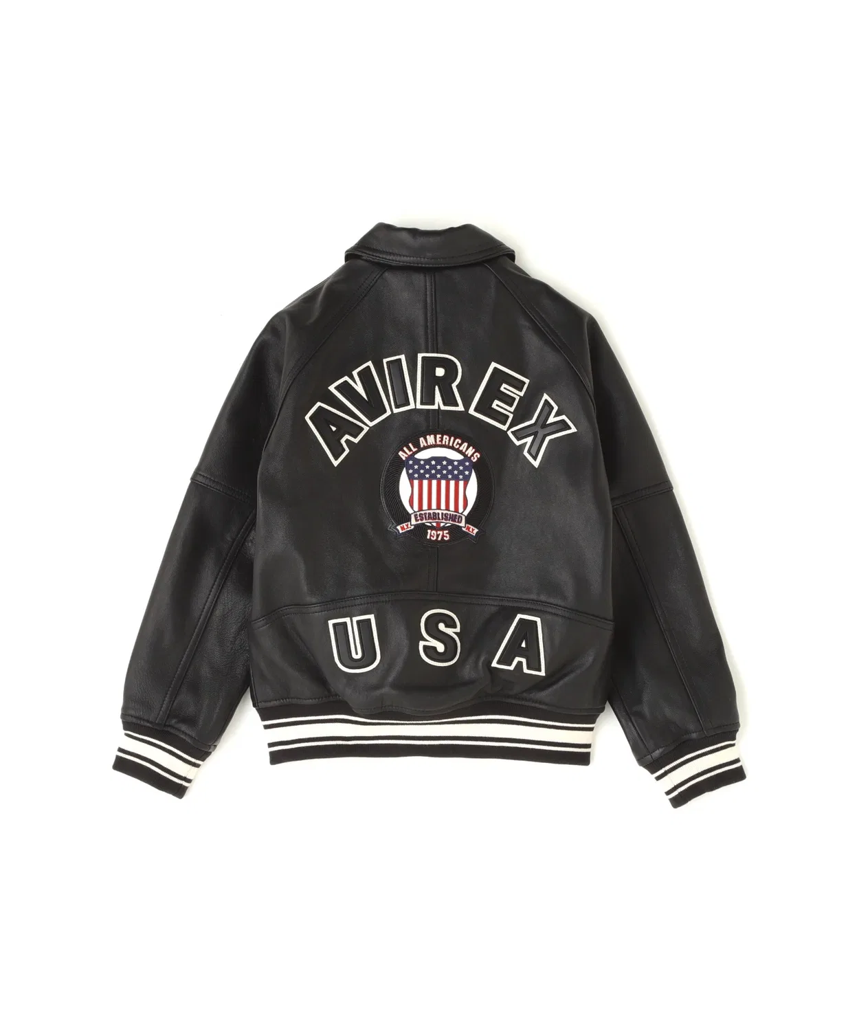 Детская куртка AVIREX Signature Varsity Jacket из овчины, черная