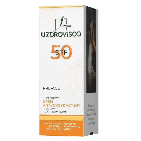 Крем для лица Uzdrovisco — Пептидный антиоксидантный против пигментации с SPF50, Pre-Age, 50 мл — фото 2