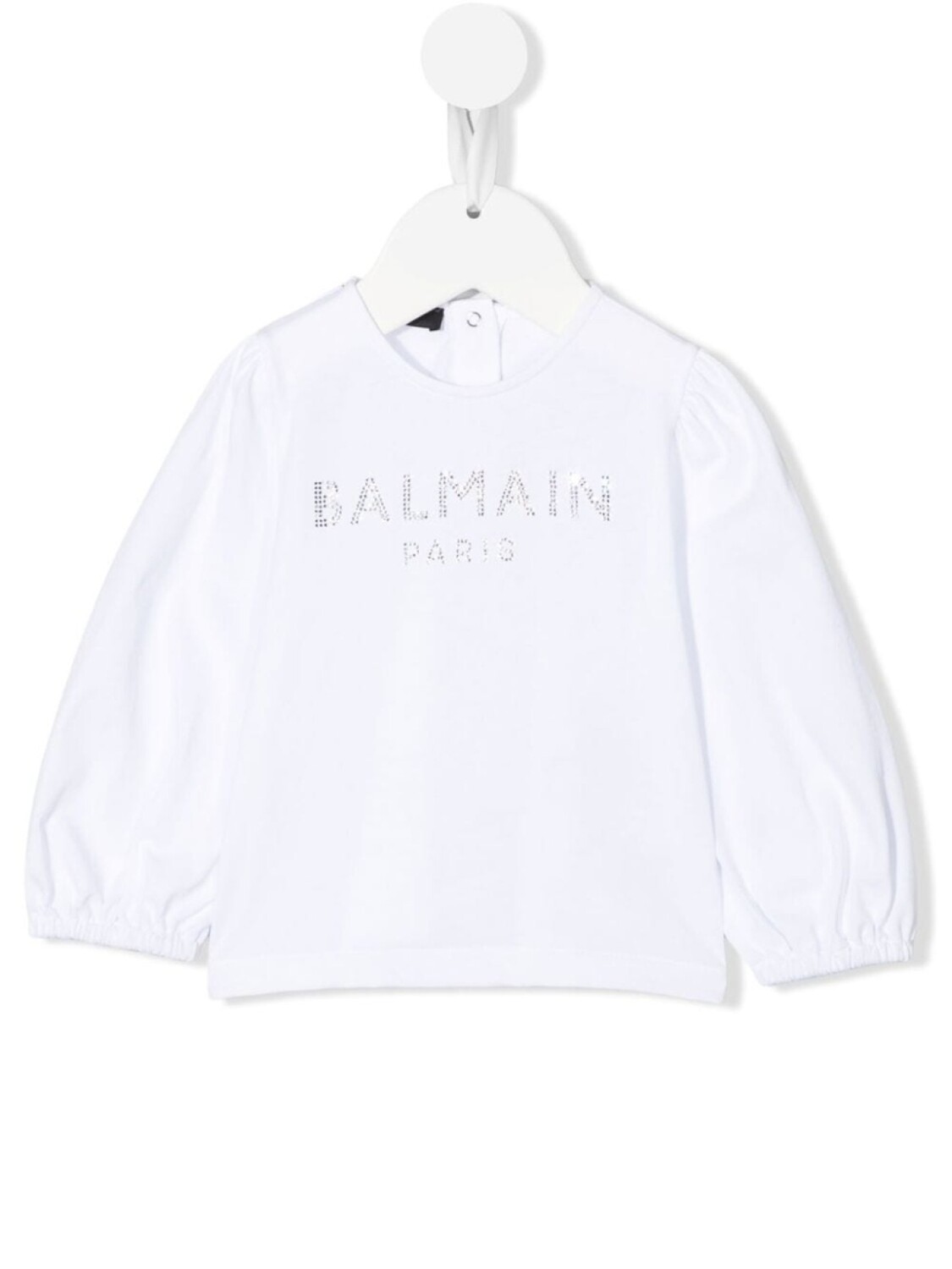 

Balmain Kids футболка с логотипом и кристаллами, белый