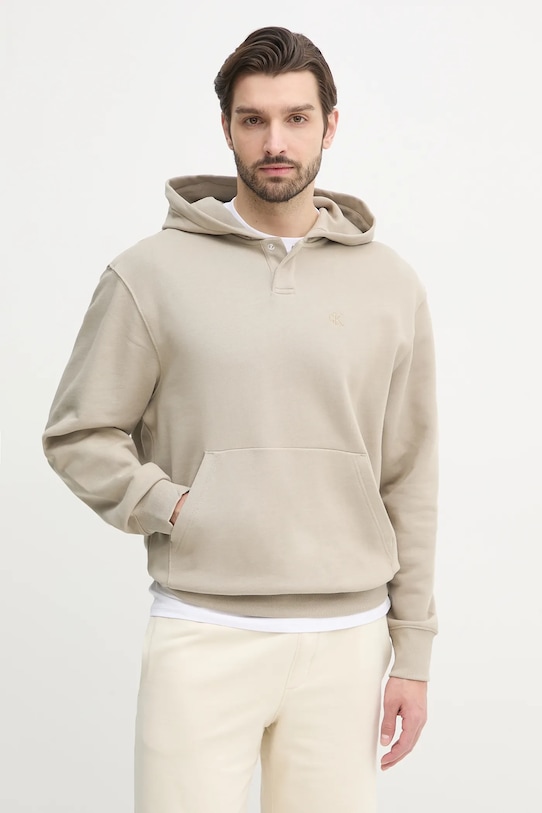 

Хлопковая толстовка Calvin Klein Jeans, бежевый