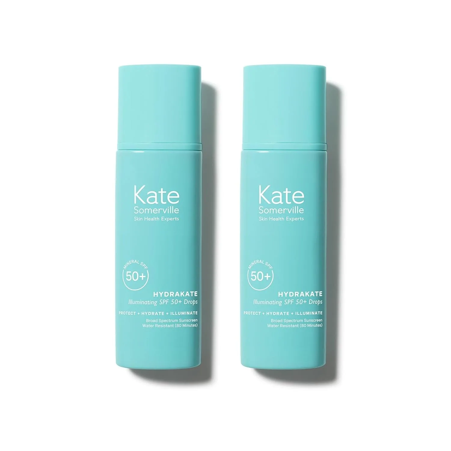 Солнцезащитные капли Kate Somerville HydraKate Illuminating Sunscreen Drops - тонирующий минеральный солнцезащитный крем SPF 50+ с оксидом цинка, увлажняющий и омолаживающий, 1,7 жидких унций. 100 мл (2 x 50 мл)
