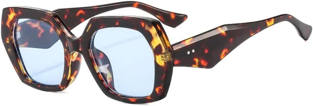 

Винтажные женские солнцезащитные очки Polygon, модные шестиугольные линзы с прозрачным покрытием Ocean, защита от УФ-излучения UV400. Мужские солнцезащитные очки Polygon TYUVIVO, Leopard