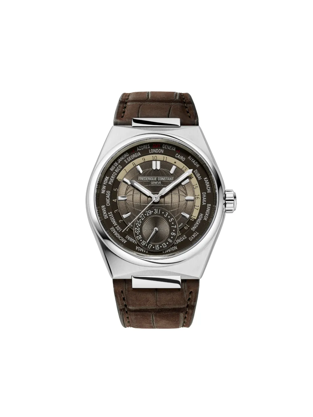 

Наручные часы Highlife Worldtimer Manufacture 41 мм Frederique Constant, коричневый