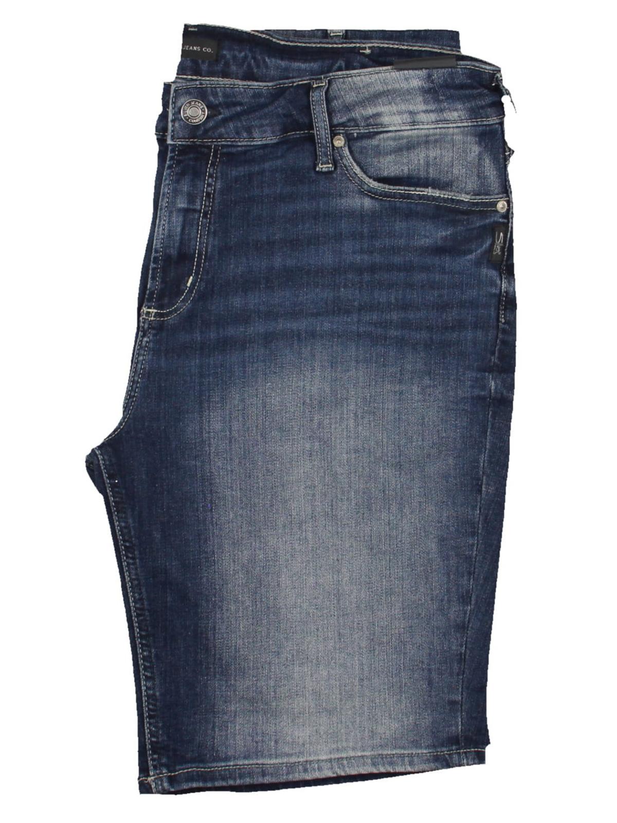 

Плюс Женские шорты-бермуды средней посадки Миди Silver Jeans Co., индиго