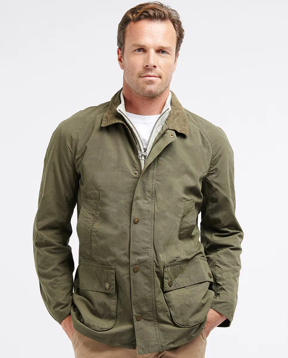 

Мужская хлопковая куртка на молнии Barbour, темно-зеленый