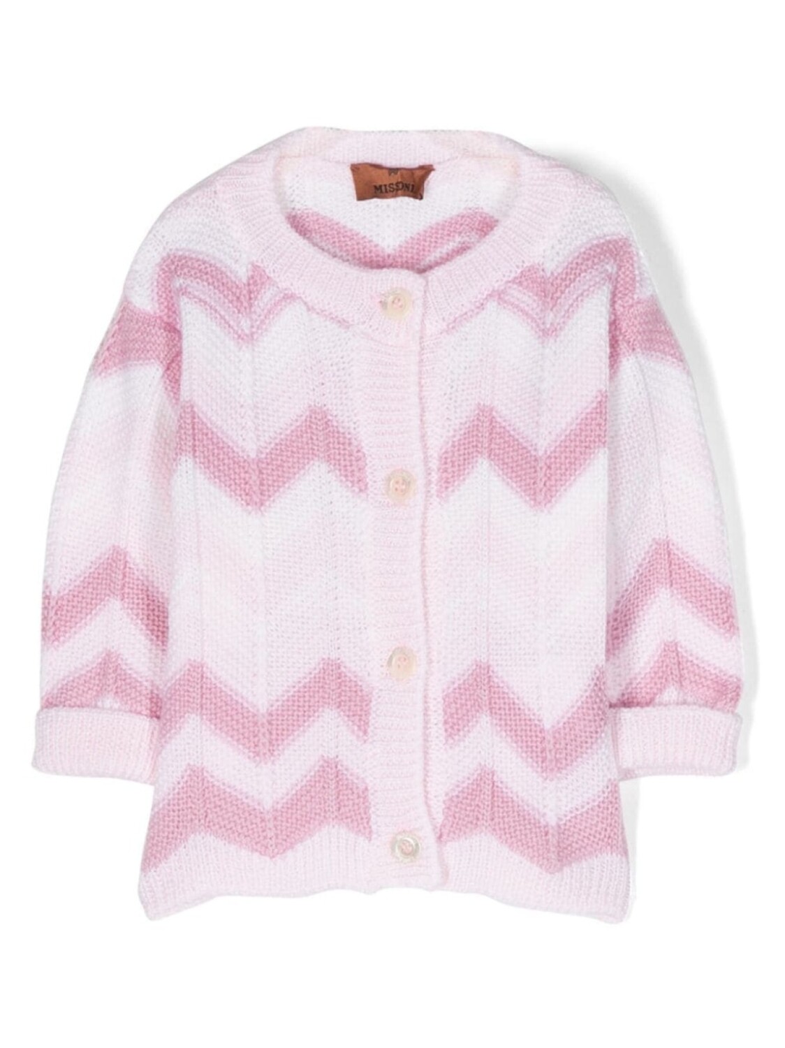 

Missoni Kids шерстяной топ с узором зигзаг, розовый