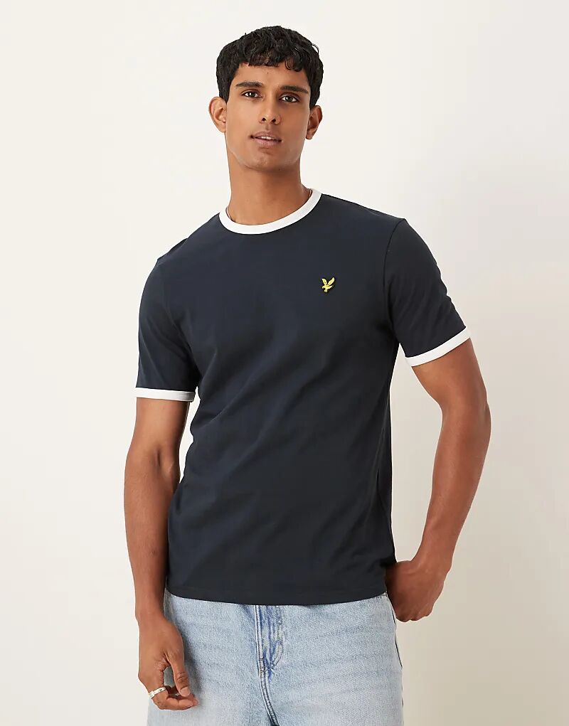 

Футболка Lyle & Scott Ringer темно-синего/белого цвета