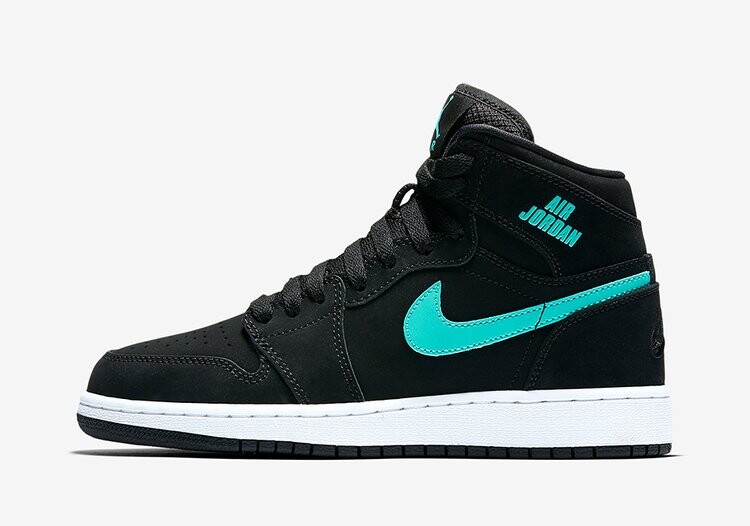 Кроссовки Air Jordan 1 Retro High BG 'Hyper Jade', черный — фото 3