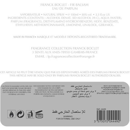 Franck Boclet Fir Balsam Eau De Parfum Spray For Him 100ml — фото 3
