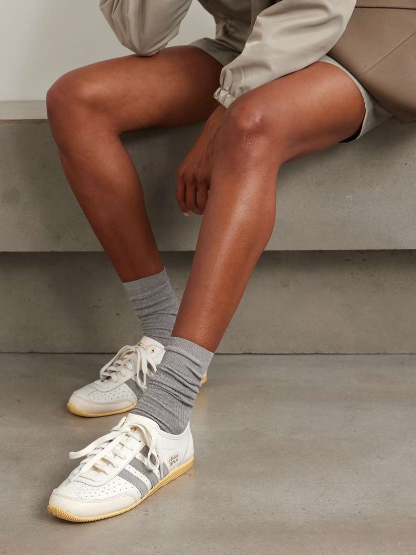 Кроссовки Japan decon с перфорированной замшевой отделкой из кожи Adidas Originals, белый — фото 2