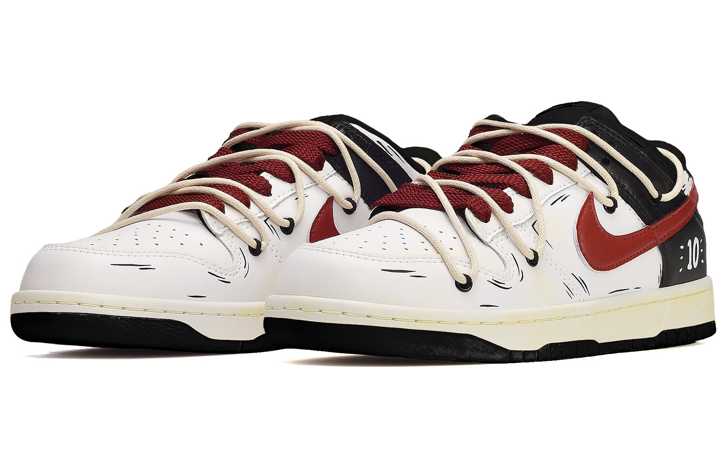 

Кроссовки Nike Dunk Skateboard Shoes Men Low-Top Black White Red
