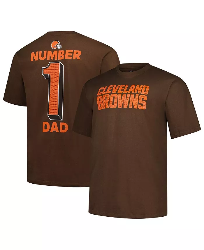 

Мужская футболка Big Tall Number One Dad Cleveland Browns, коричневая Fanatics