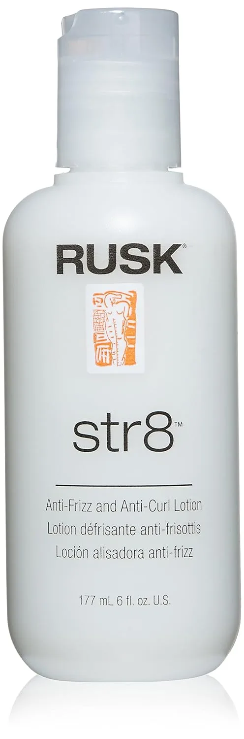 Лосьон против пушистости и завивки волос RUSK Designer Collection Str8, легкий, нежирный, временно устраняет завивку и пушистость, белый, 170 мл.