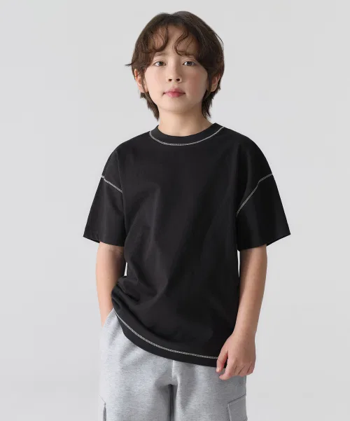 Детская футболка MUSINSA STANDARD KIDS с контрастной строчкой