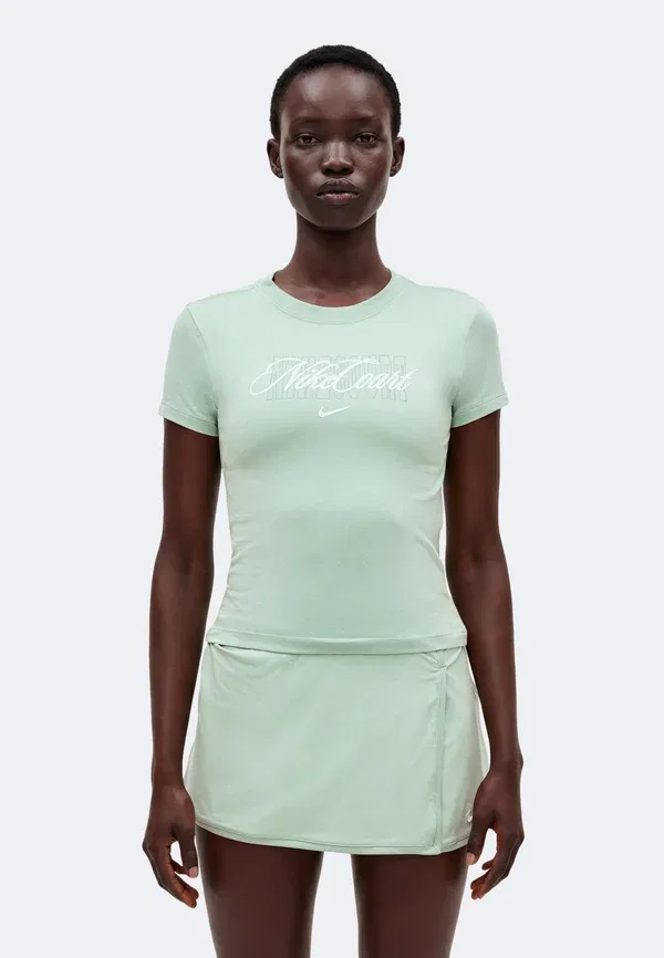 Футболка Nike Performance Tee heritage court mod print t-shirt, цвет пар/бледно-зеленый