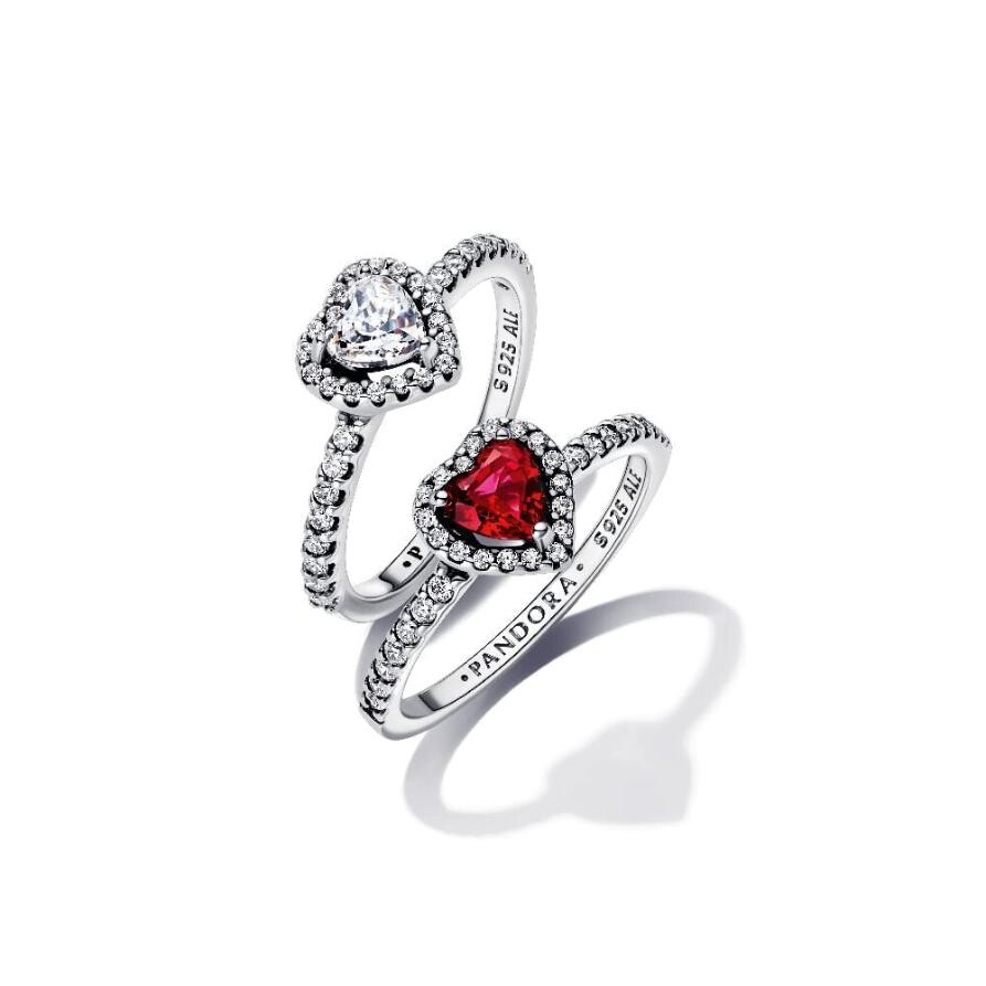 

Подарочный набор Pandora Elevated Heart Ring Set, стерлинговое серебро