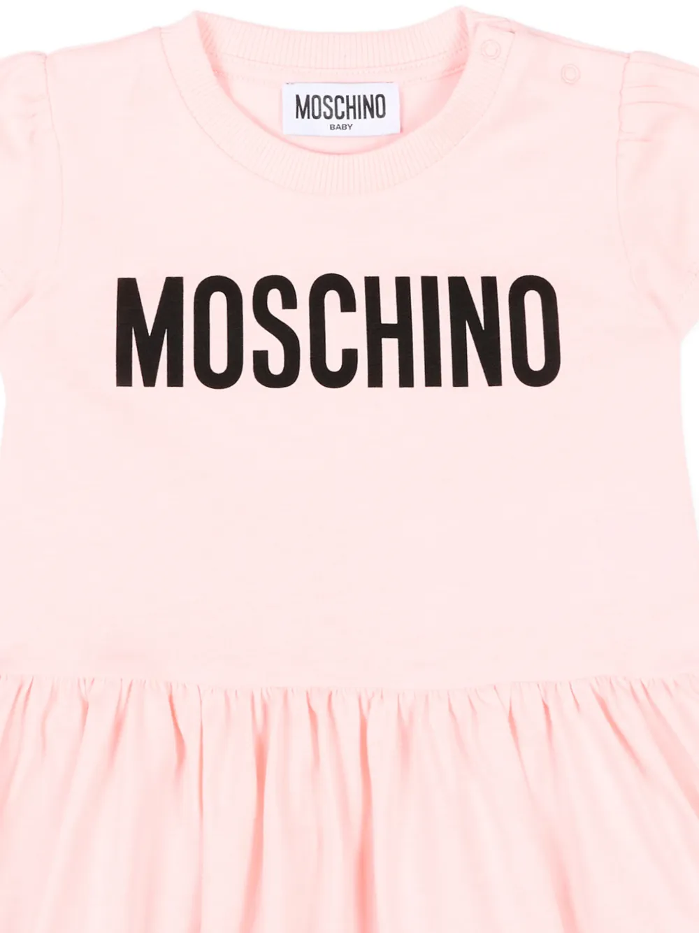 Платье с короткими рукавами Moschino Kids, розовый — фото 3