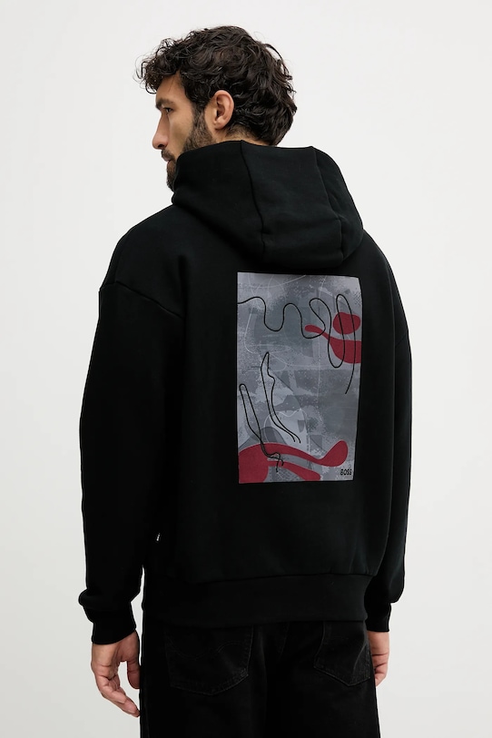 

Хлопковая толстовка Boss, черный